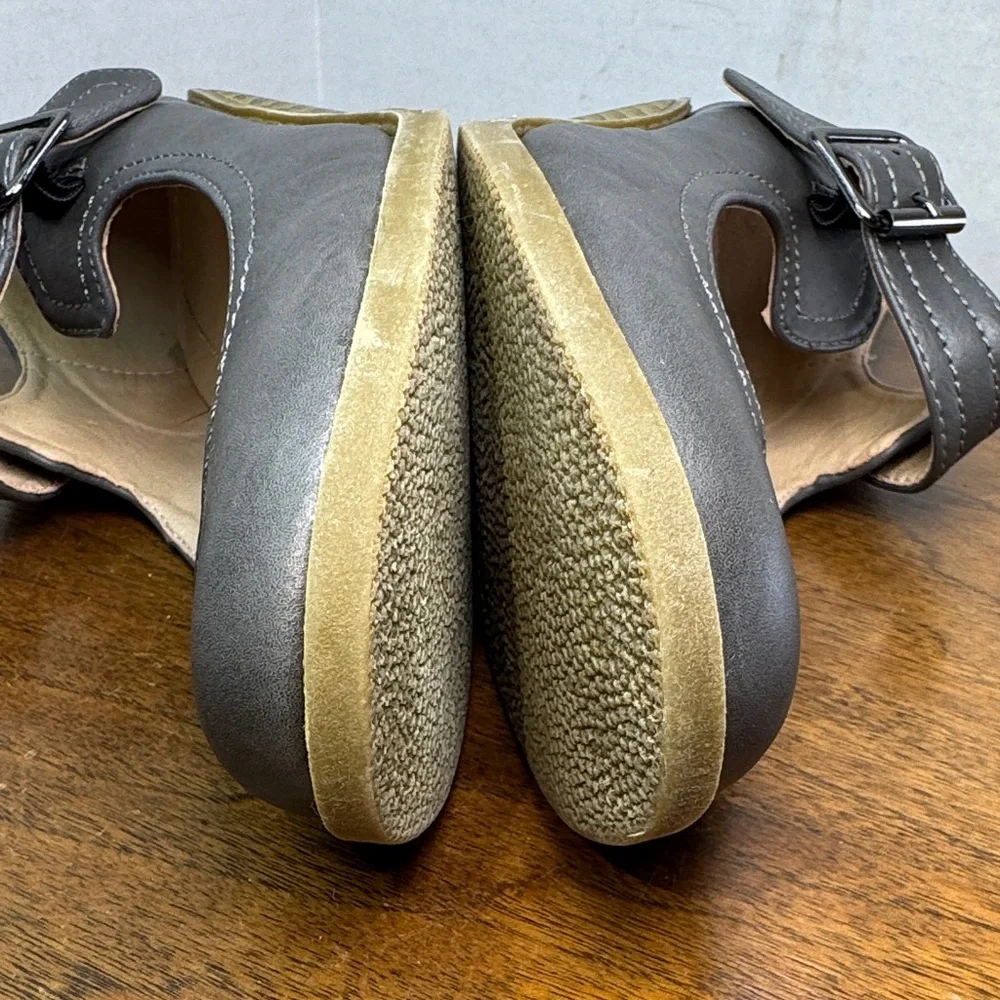 JG JGoods Vionic Womens Radia Gray Wedge Mary Jane Heels Shoes Gray, sz 7